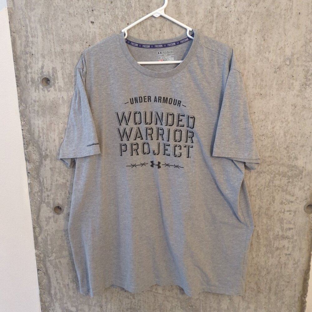 Wounded Warriors Project Under Armour Mens 3XL Gray Short-Sleeve Graphic T-Shirt